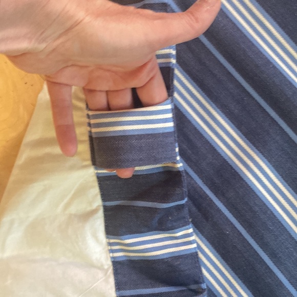 Pottery Barn Kids Denim Striped Black Out Curtain Panels 44” X 96” Set - Picture 2 of 7